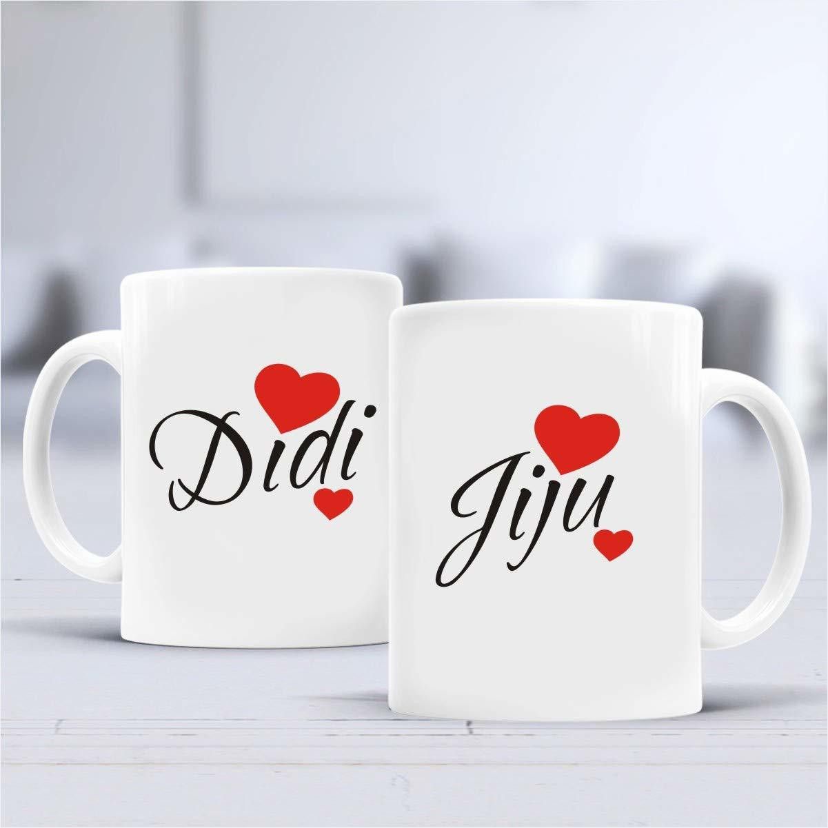 Di Jiju Ceramic Coffee or Tea Cup Best Gift for Couples Valentine day Boyfriend Girlfriend Anniversary Wedding Husband Wife (350ml or 11Oz; White) - Set of 2 Ceramic Coffee Mug-image-47