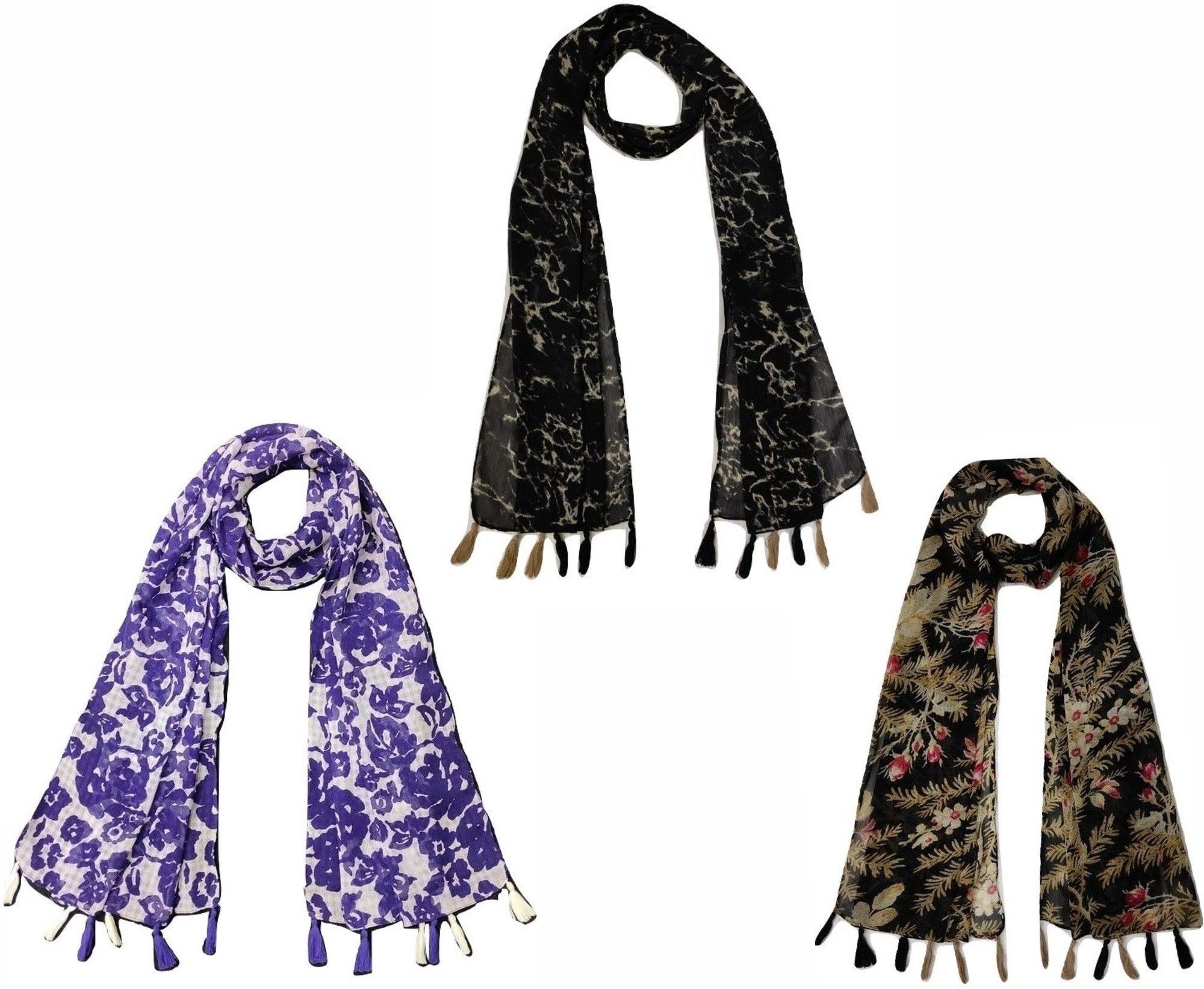 msfashion Printed Chiffon Women Multicolor Scarf, Stole, Fancy Scarf-picture-22