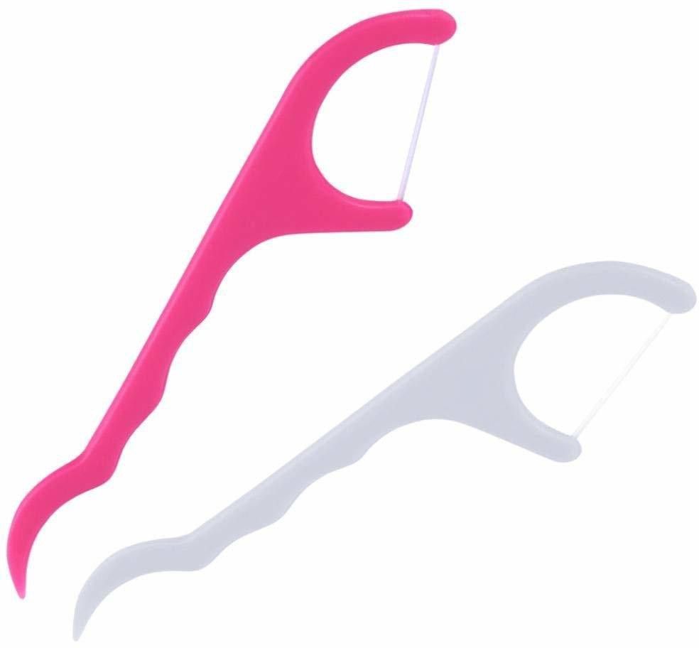 vishisht Dental Tooth Pick Toothpick Cleaners, Tooth Flossing Head Oral Dental Hygiene Brush, Tooth Cleaning Tool (White Pink)-picture-12