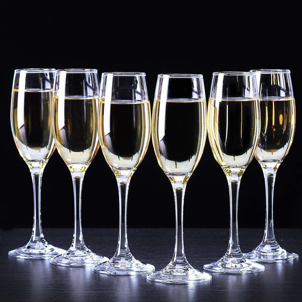(Pack of 6) Luxury Tuscany Classics Champagne Flute Red Wine Bar Glass Set Of 6 PCs (170 ML) Glass Set Champagne Glass-image-8