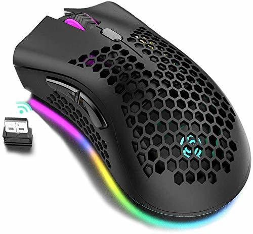 Etzin Gaming Mouse USB Receiver RGB Backlight Computer Mouse Laptop PC EPL-624KM-03 Wireless Ambidextrous Mechanical Gaming Mouse with Bluetooth-image-2