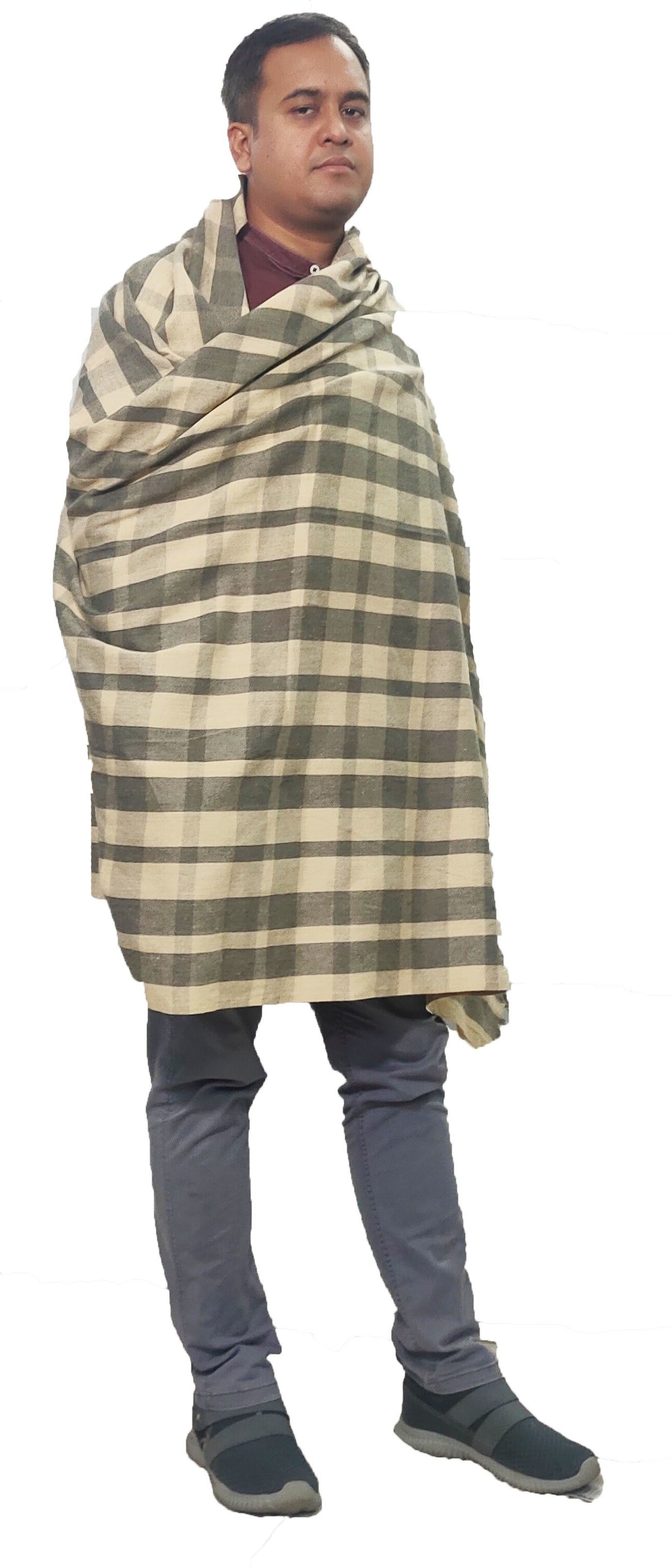 KAVIM Wool Checkered Men Shawl-picture-33