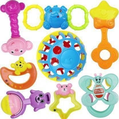 white popcorn Non-Toxic and BPA-Free Rattles for Babies -Set of 8 Pieces Rattle-picture-34