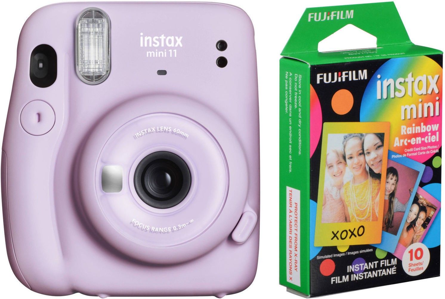 FUJIFILM Instax mini Mini 11 Lilac Purple with 10x1 Rainbow film Instant Camera-picture-17
