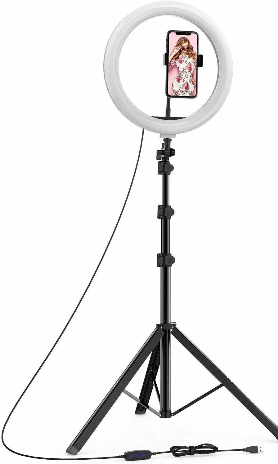 Wrapo 10 Inch Ring Light With Tripod Stand In 3 Modes Adjustable Light Dimmable Light Ring Flash-image-5