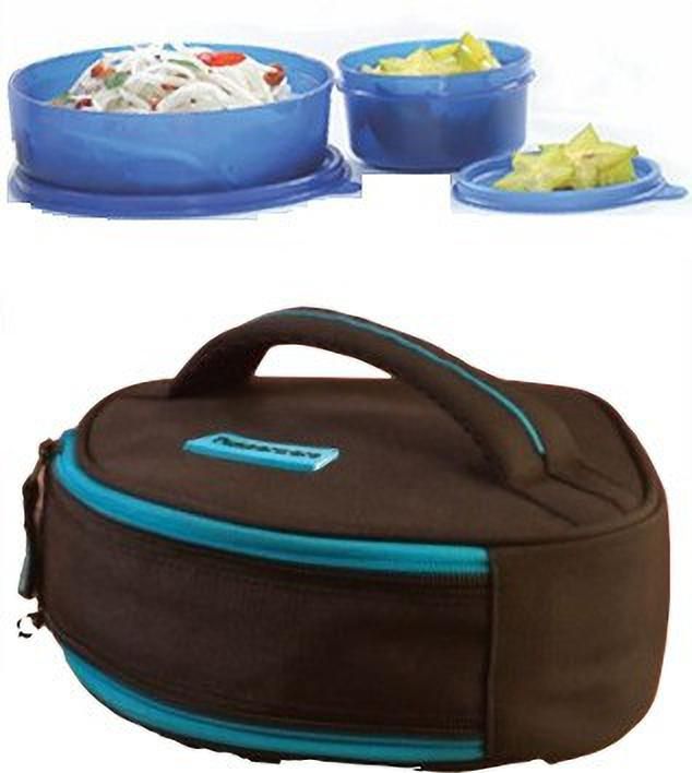 tupperware Classic Lunch Box with Cold Portion Bag 2 Containers Plastic School Lunch Box-picture-29