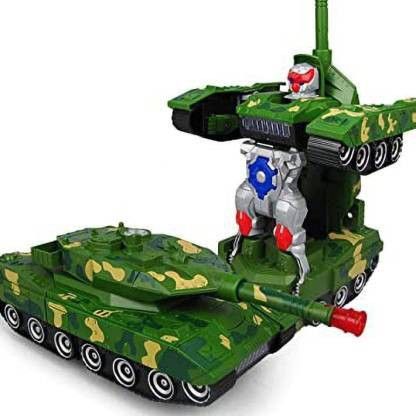 hornflow Deformation Combat Tank Electronic Robot Car Deformation Robot Toy with Light, Music and Bump Function (Tank Robot) Toys for Boys/Toddlers/Kids (Green)-picture-40