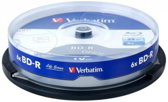 Verbatim Blu-ray Recordable BDR 64293 Pack of 10 Disc Cake Box Spindle Speed 6x 25 GB-image-19