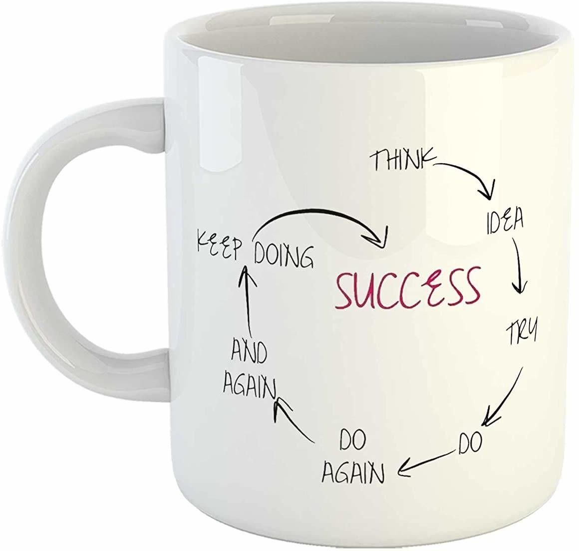 kriso Think to Success Motivational Quote Printed Ceramic Coffee Mug-picture-0