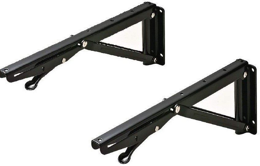 rab Folding Bracket Brass, Down Table or fold Down Racks (Brown, Size:-12" Inch, 300MM, 2 Pcs of 1 Set) 20, 10, 10 Shelf Bracket-picture-1