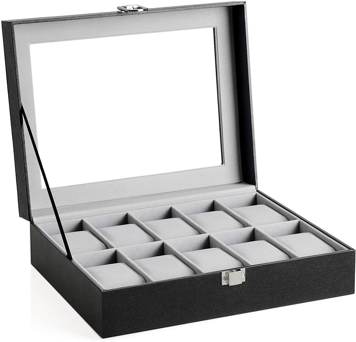 10 Slot Watches Display Storage Box Case Holder Organizer with Transparent Window Watch Box-image-38