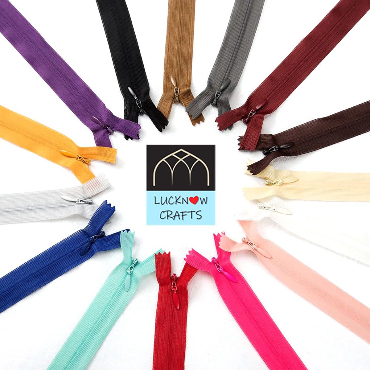 Concealed Premium Nylon Zips for Garments, Palazzo, Dresses, Children Frocks, Gowns 16 inch/42 cm Multicolor Nylon Invisible Zipper-image-36