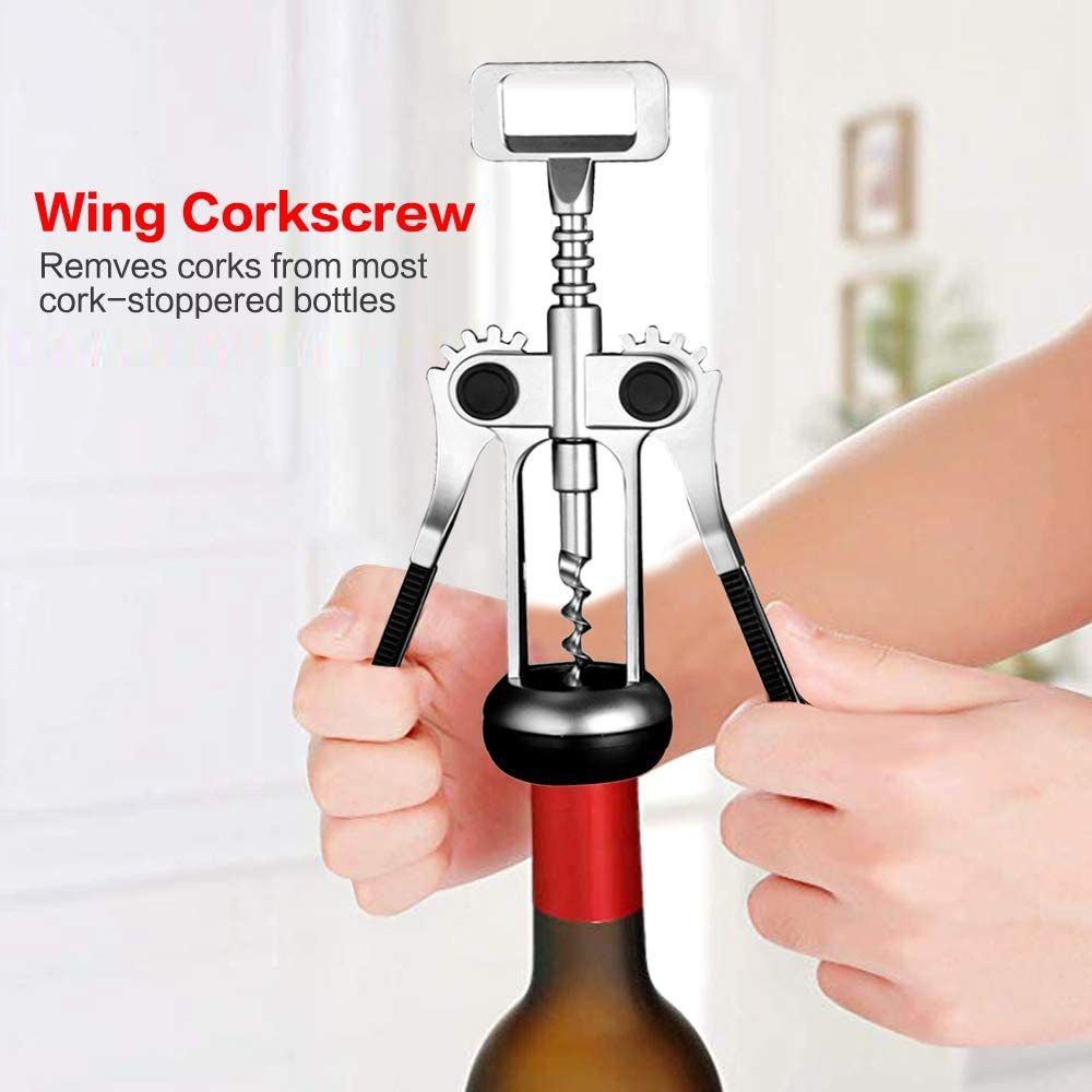 airmount ™Wetta Corkscrew Opener Wine Bottle - Corkscrew Opener | Multi-Function Portable Wine Opener,Corkscrew Bottle Opener,Manual Wing Cork Screw Remover Bottle Opener-picture-12