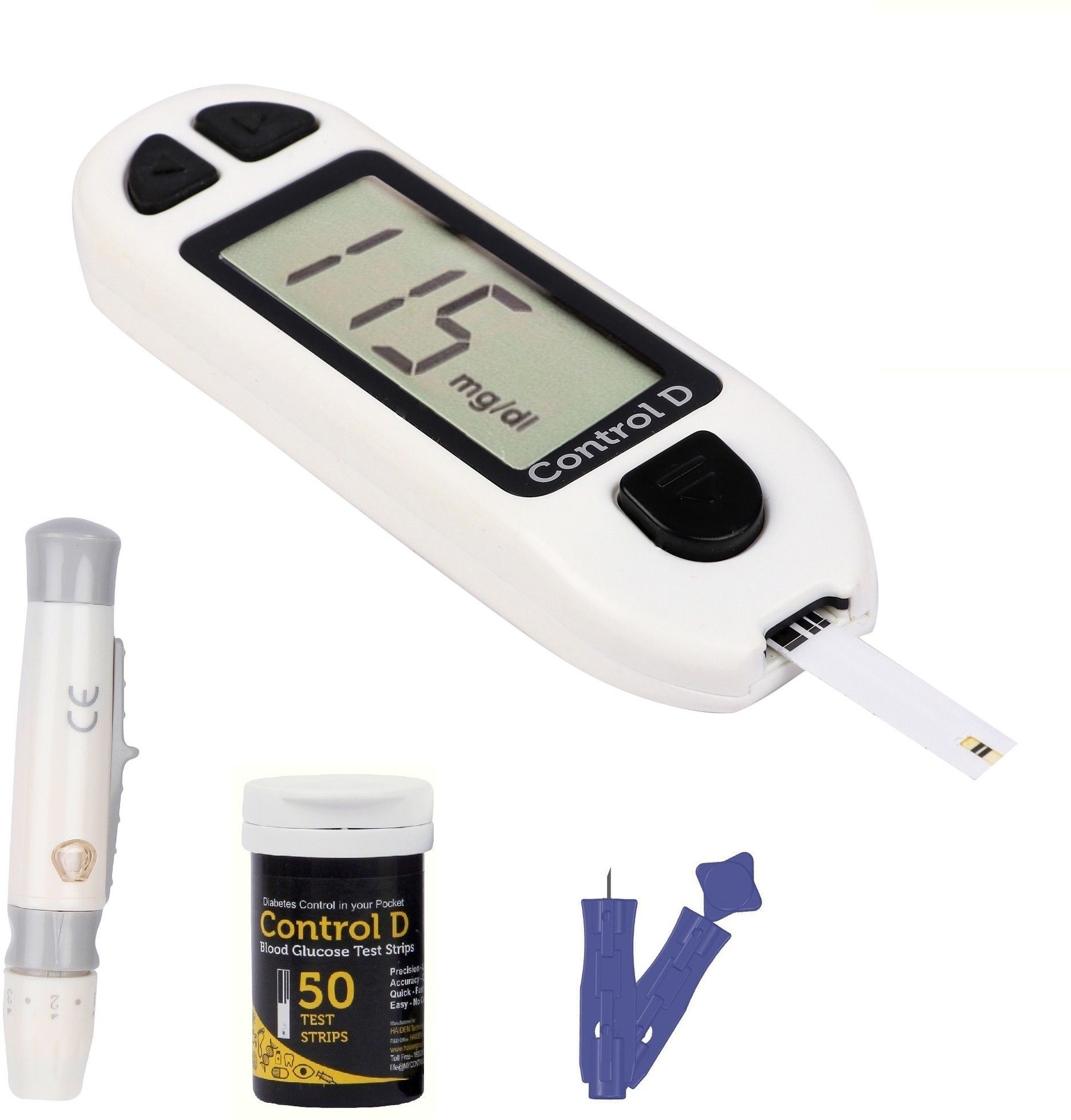 control d 50 Strips & Automatic Glucose Blood Sugar Testing Glucometer-picture-25