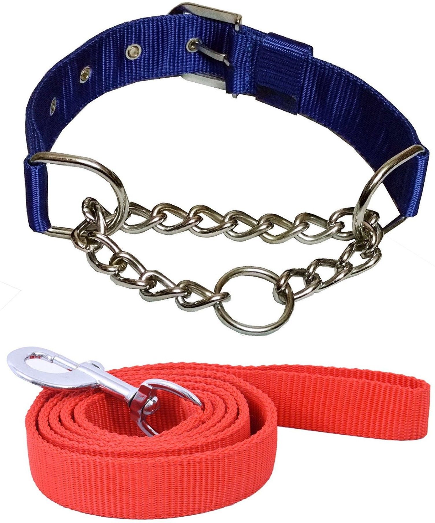 Dog Belt Combo of Blue Choke Collar with Red Leash Specially for Medium Breeds Dog Collar & Leash-image-24