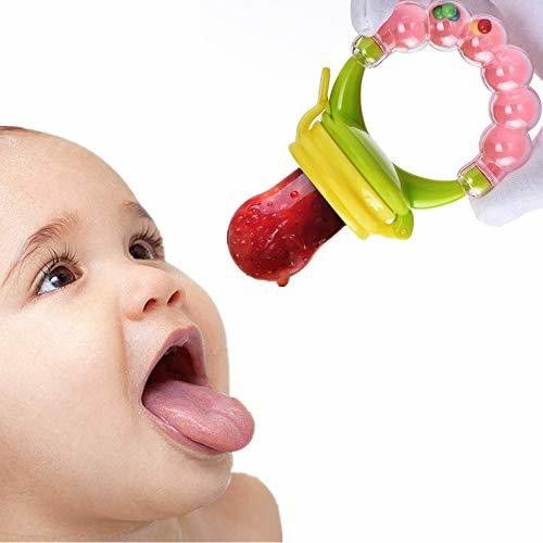 serebrum Baby Fruit nibbler with rattle- BPA free silicone fruit nipple for Babies Teether and Feeder-picture-12