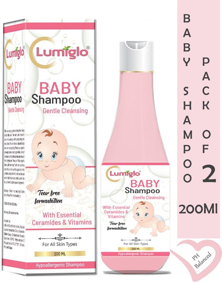 lumiglo Ultra Nourishing Baby Shampoo With Essential Ceramides & Vitamins | For healthy Sclap & Stronger Hair | With No Tears Formula Gentle Cleansing Hypoallergenic | Free From Paraben & Alcohol ( Pack Of 2 )-picture-39