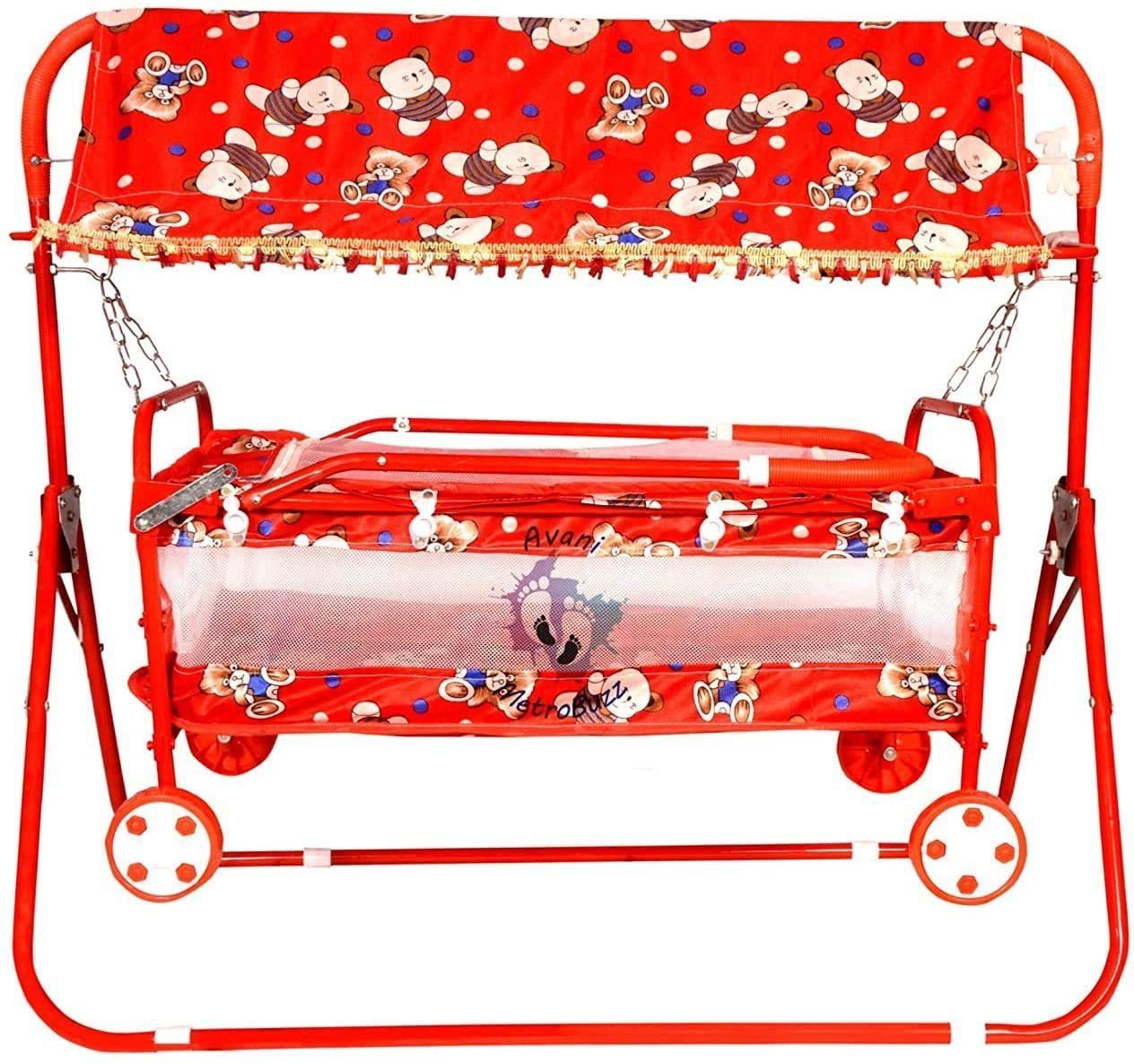 avani metrobuzz Baby Soothing Baby Bed Portable Crib with Light and Music Box Rocking Cradle Cot-picture-17