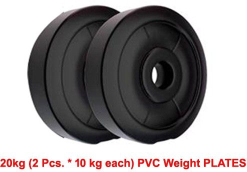 20 kg FITNESS 20kg (2 * 10Kg) PVC Weight Plates Home Gym Combo