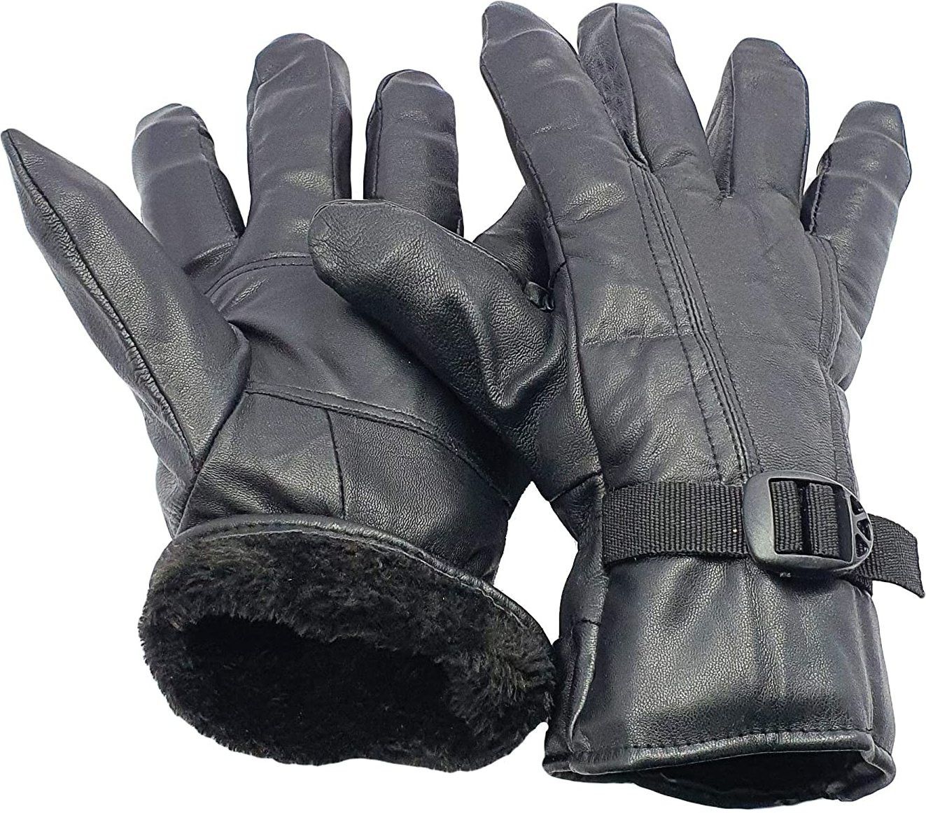 Leather winter warm Snow Proof Gloves men & women for Bike Motorcycle Riding Gloves-image-3