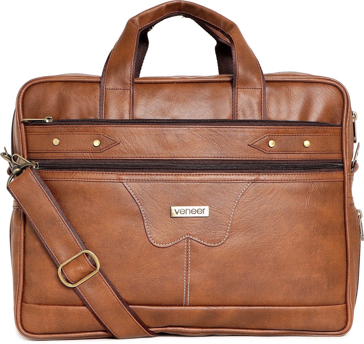 veneer Men & Women Tan Messenger Bag - Extra Spacious-picture-12