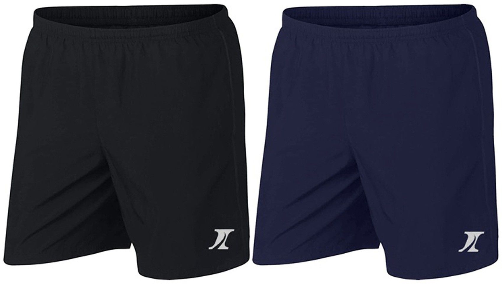indiclub Pack of 2 Solid Men Black, Blue Sports Shorts-picture-23