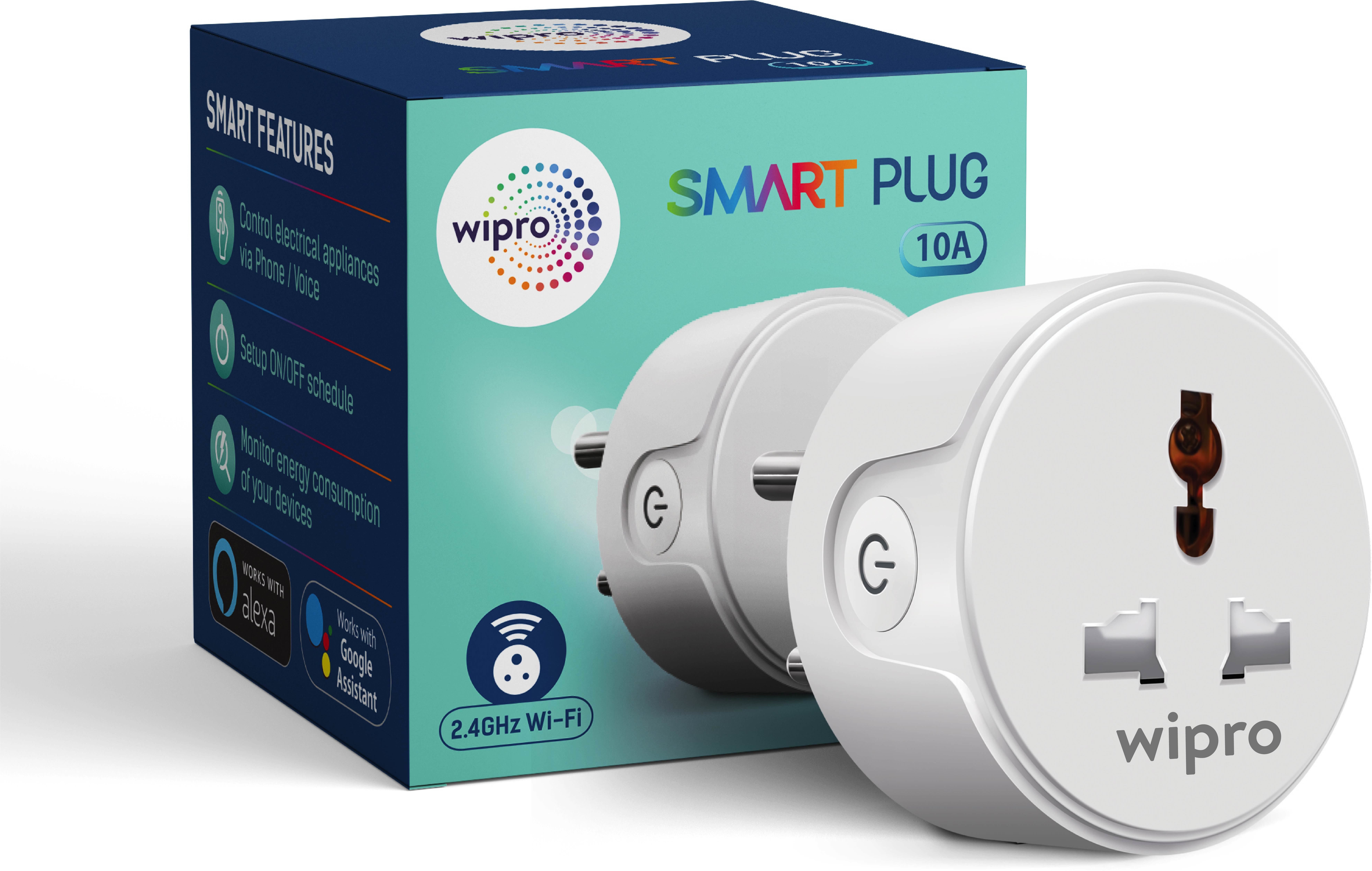 Wipro Wi-Fi Smart Plug with Universal Socket (White) Smart Plug-image-33