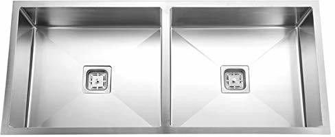 HANDMADE DOUBLE BOWL 37x18x10 KITCHEN SINK 37" x 18" x 10" DOUBLE BOWL KITCHEN SINK MATT FINISH Vessel Sink-image-25