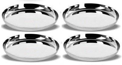 Pack of 4-D4 Heavy(22) Gauge Stainless Steel Rectangular Bhojan / Lunch / Dinner Plate Dinner Plates ( Size : 29.5 cm, 4 Pieces ) Dinner Plate-image-16