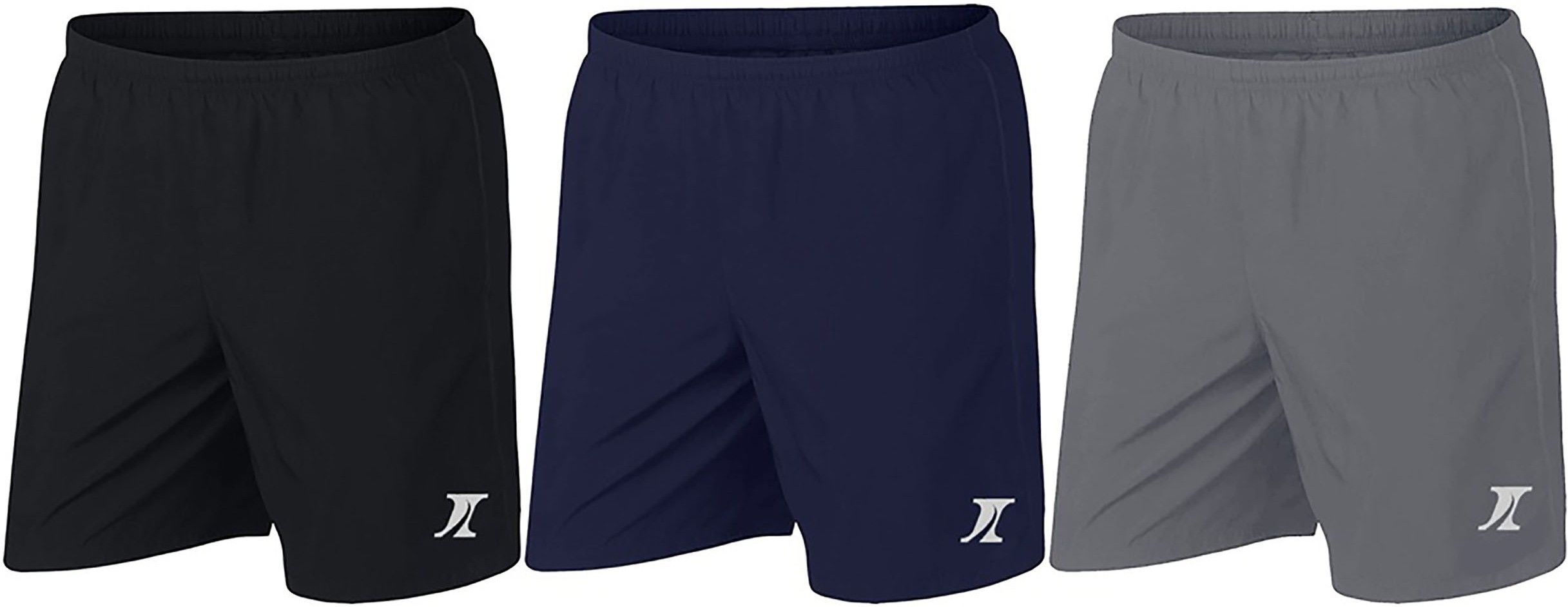 indiclub Pack of 3 Solid Men Black, Blue, Grey Sports Shorts-picture-38