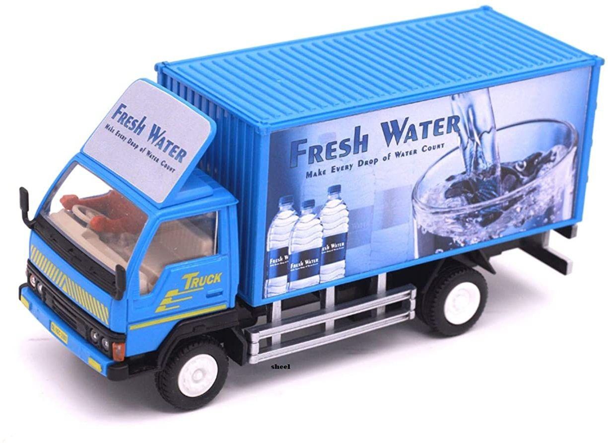 Pull Back Fresh Water Truck Vehicle Playset for Kids Toy Truck Container (Blue)
