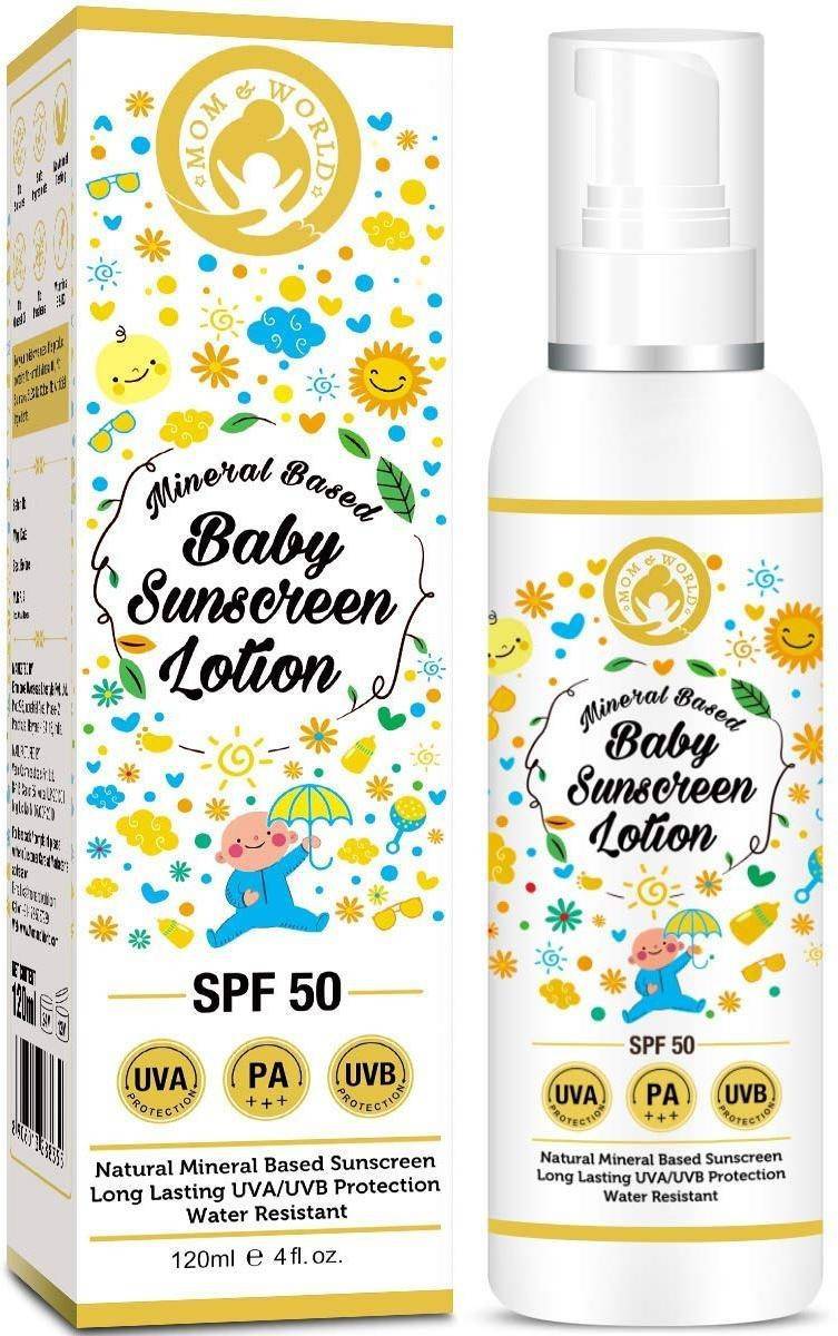 Mom & World Mineral Based Baby Sunscreen Lotion, Spf