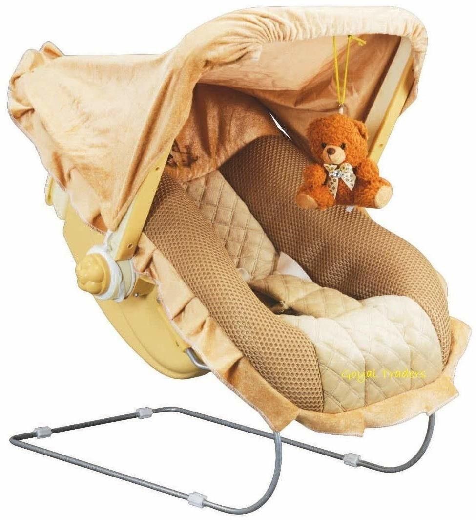 12 in 1 Premium Musical Baby Feeding Swing Rocker Carry Cot Cum Bouncer with Mosquito Net, Storage Box and Swinging Ropes (Brown) Bouncer-image-40