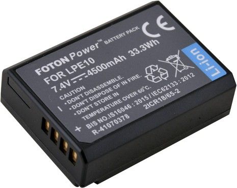 4500 mAh LP-E10 Rechargeable Lithuim ionfor Canon Digital CameraBattery