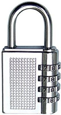 4 Digit Travel Resettable Password Padlock Padlock Padlock (Silver) Wheel Lock-image-46