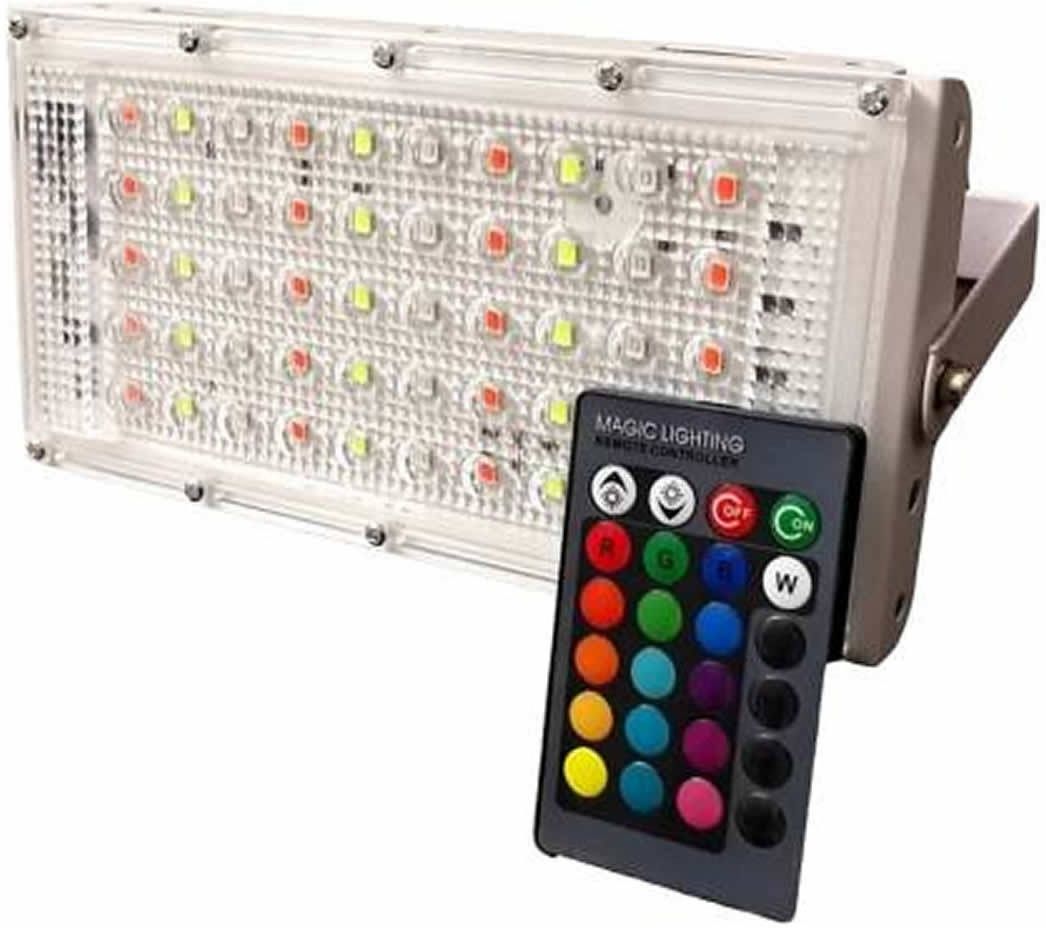 Flood Light/Outdoor Lamp AC Brick Light with Remote (Multicolor) 1pc Flood Light Outdoor Lamp-image-29