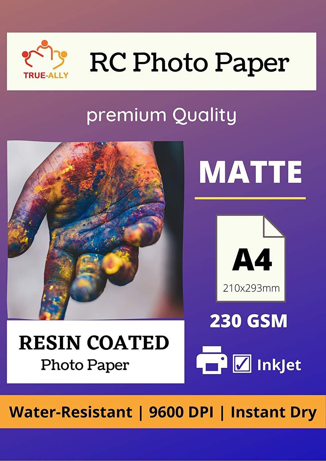 A4 Premium 230 GSM RC (Resin Coated) Water Resistant Instant Dry Luster (Matte) Inkjet Photo Paper A4 8.5 x 11 inch (A4-40 Sheets) Unruled A4 230 gsm Photo Paper-image-10