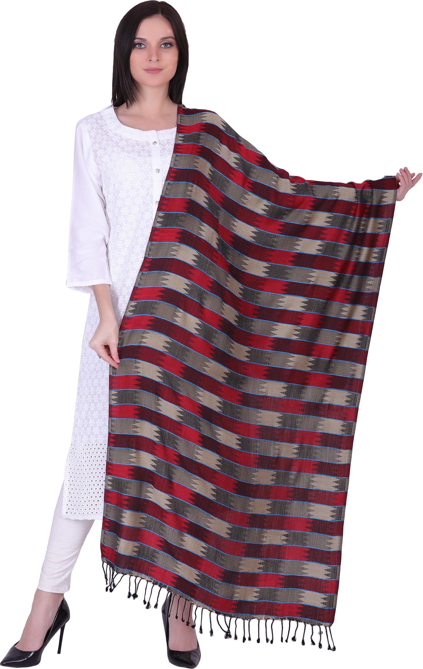 axolotl Woven Viscose Women Multicolor Stole-picture-12