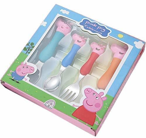 Stainless Steel Spoon n Fork Cartoon Character George Kid Toy Gift Children Kitchen Table - Stainless Steel-image-9