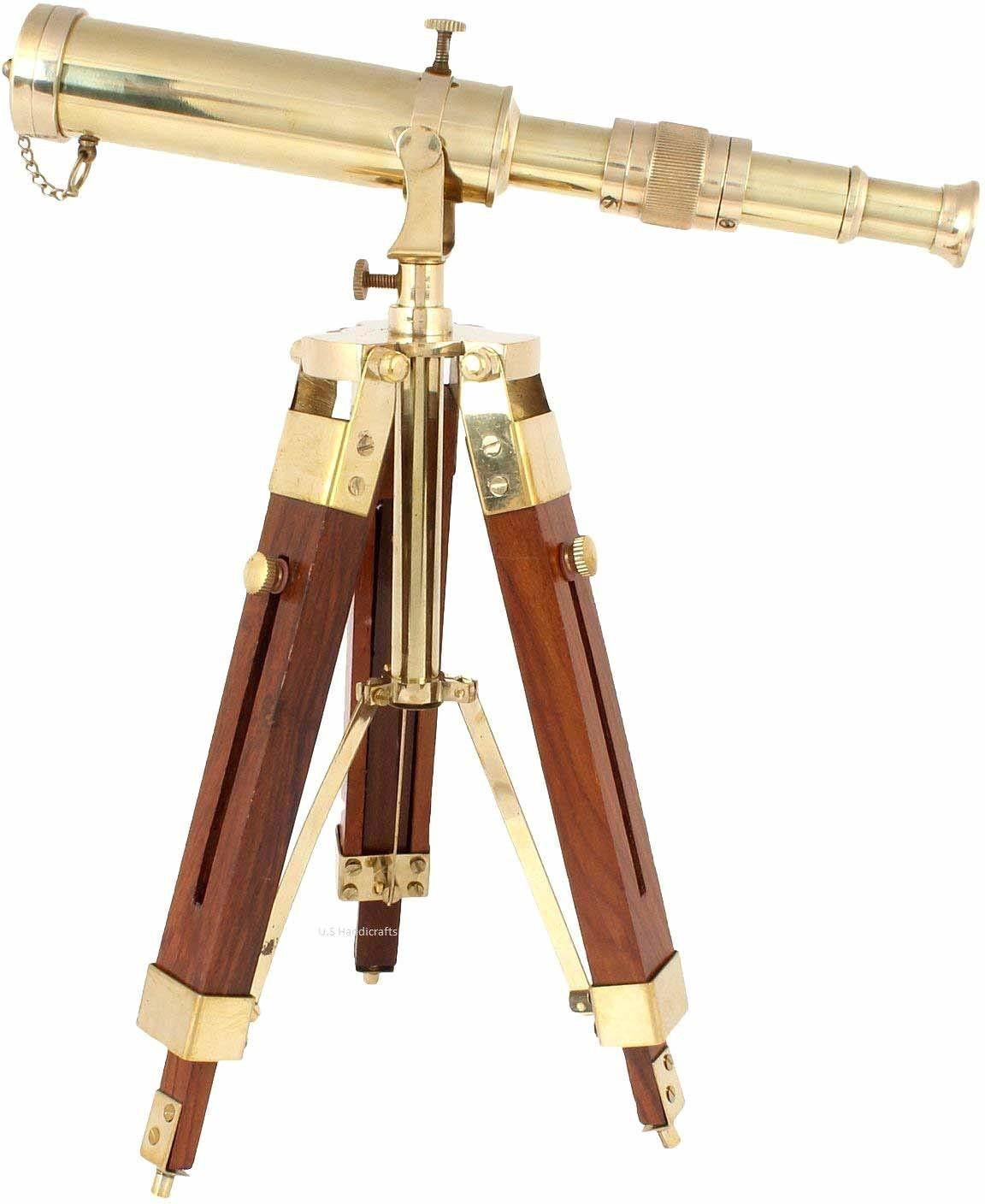 Ascent India Solid Brass Telescope Wooden Tripod Stand Best For Home Decor Refracting Telescope-picture-26
