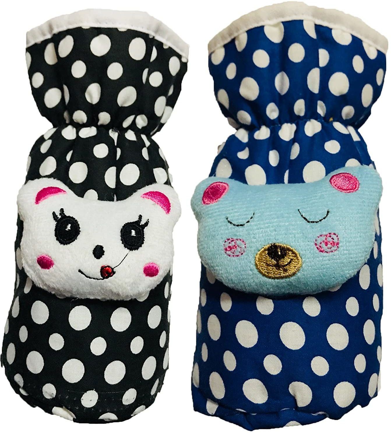 ncy bottle cover (Baby Feeding Bottle Cover With Soft & Attractive Fancy Cartoon Set Of 2 Colors & Designs : Pouch) Black Blue-picture-11