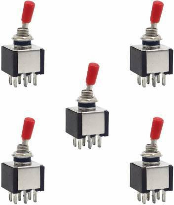 cam cart Toggle Switch 6 Pin 2 Way 3A/5A AC 250V/125V DPDT On Off, 250v for Guitar Car Electrical DIY Electronic Components Hobby Kit (Pack of 5) Electronic Components Electronic Hobby Kit image 1