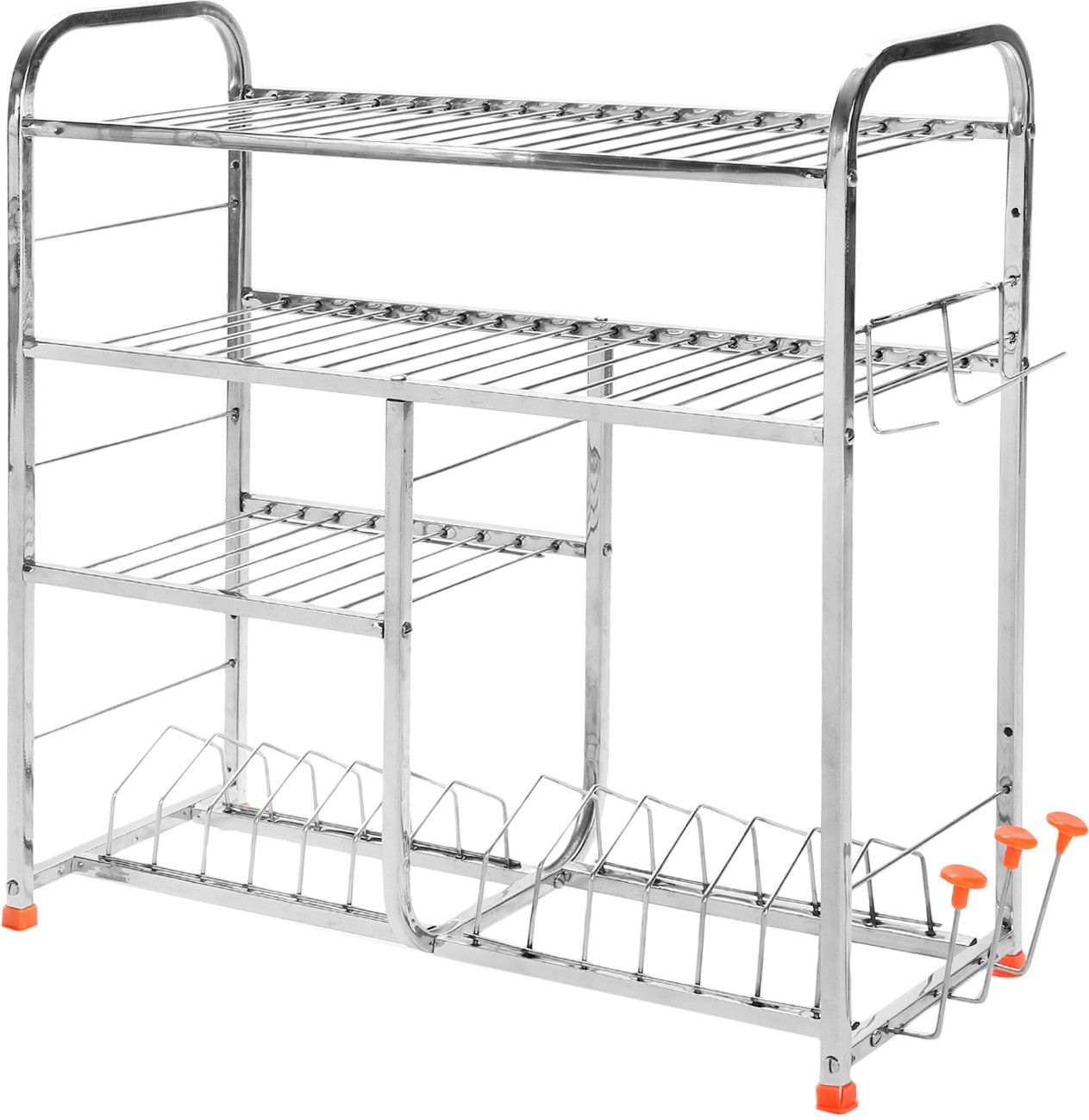 irontech Utensil Kitchen Rack Premium Quality 24 X 24 Inches Wall Mount Kitchen Dish Rack / Plate Cutlery Stand / Shelf Rack / Modern Kitchen Storage Rack Steel-picture-17