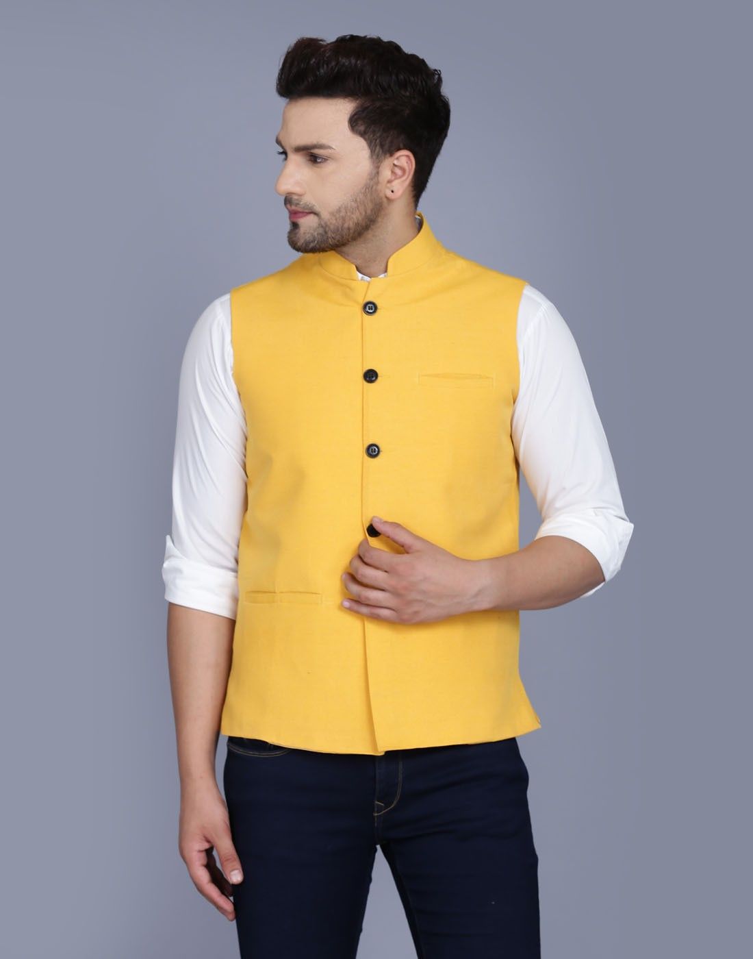 surya khadi Solid Men Waistcoat-picture-14