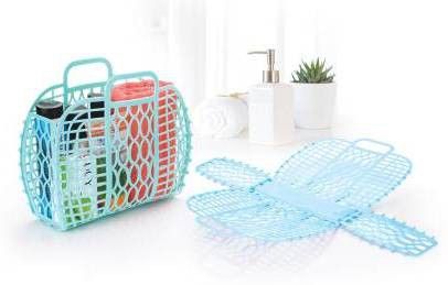 parthvi Creative Designed Foldable Storage Basket Bag for Shopping Multi Color Plastic Fruit & Vegetable Basket-picture-30