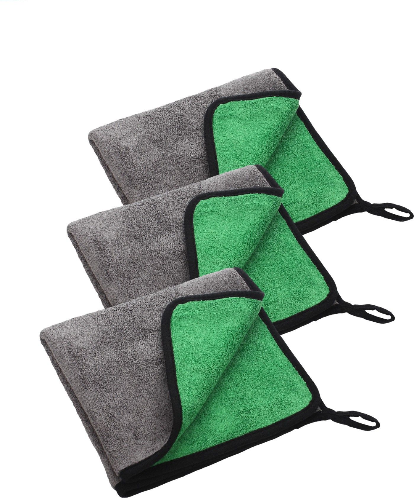 Microfiber Cleaning Thick Lint & Streak-Free Multipurpose Clothes - Automotive Microfibre Towels for Car Bike Cleaning Polishing Washing & Detailing Dual Color 40X45cms 750GSM (Green)) Wet and Dry Microfiber Cleaning Cloth-image-12