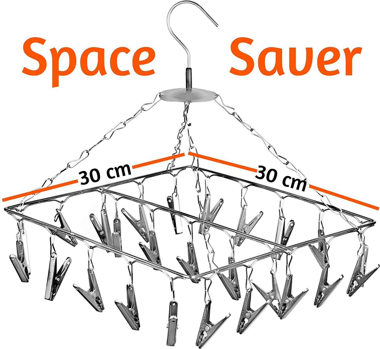 urbanware Stainless Steel 25 Drying Clip Clothes Hanger Clips Hanging Cloth Baby Clothes Clip Hangers Balcony Drying Napkins Undergarments Socks Ties Cloth Pegs Hangers for Clothes Hanger Stainless Steel Cloth Clips-picture-18