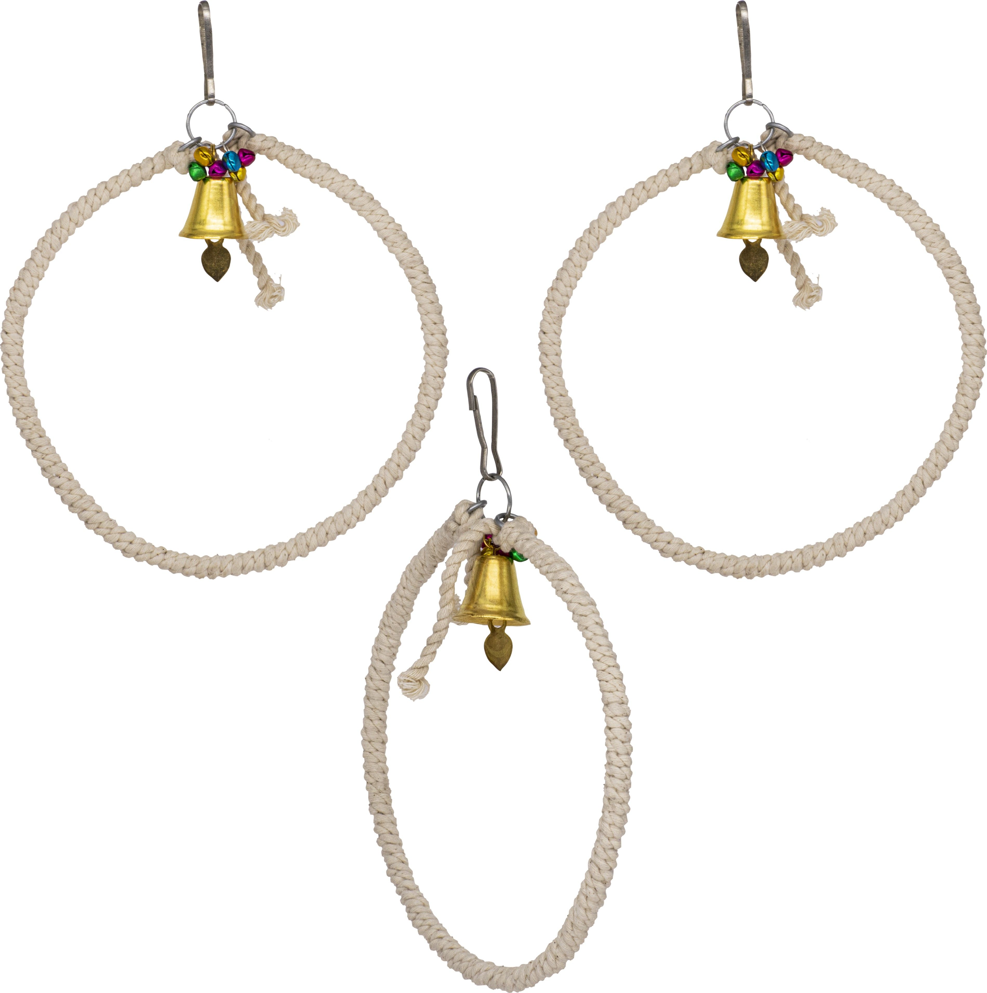 greenbirds TOYS Interactive & Playful 3 Bird Ring Perch For Cage (Pack Of 3) Playful Bird Hanging Toy for Bird Parrots, Cockatiel, Lovebird, Budgerigar, Finches & All Small & Medium Size Birds Cotton Training Aid, Chew Toy For Bird-picture-33