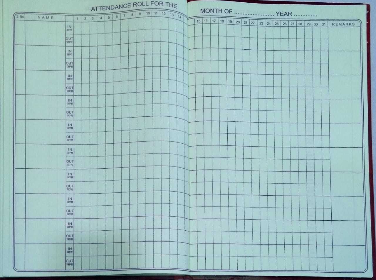 buyeasy ATTENDANCE REGISTER 150 PAGES WITH TIME IN AND OUT attendance150 10-Part attendance register image 1