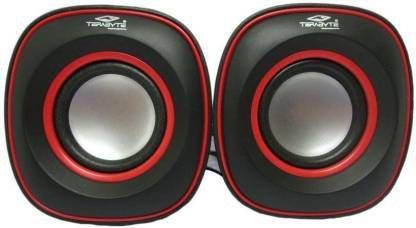 TERABYTE Laptop/Desktop Speaker (Black and Red, 2.0 Channel) 2 W Laptop/Desktop Speaker